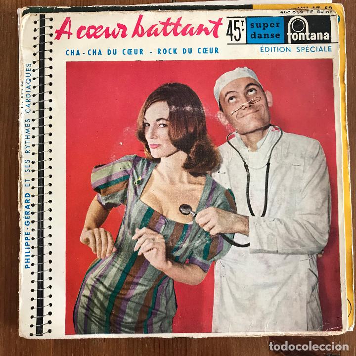Discos de vinilo: PHILIPPE-GERARD ET SES RYTHMES CARDIAQUES - A COEUR BATTANT - SINGLE FONTANA FRANCIA 1959