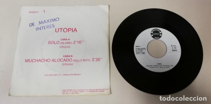 Discos de vinilo: Utopia - Solo = Alone (7&rdquo;, Single, Promo) - Foto 2