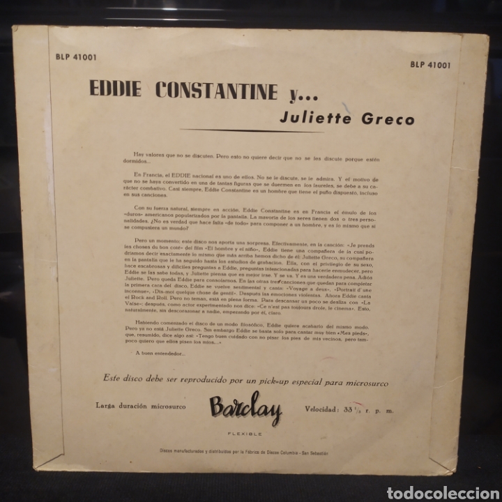 Discos de vinilo: Eddie Constantine y Juliette Gr&eacute;co - Duo 10&rdquo; - Foto 2