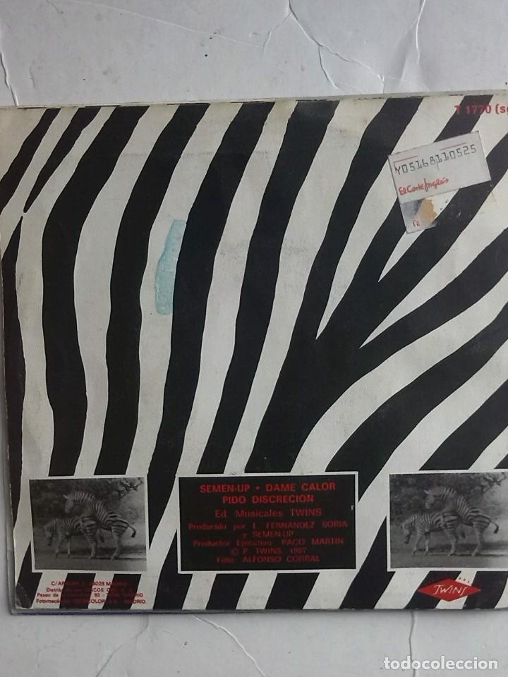 Discos de vinilo: SEMEN UP - DAME CALOR SINGLE 7&rdquo; - Foto 2
