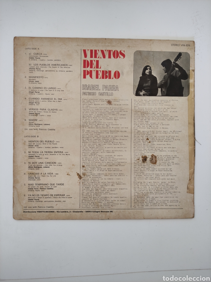 Discos de vinilo: Isabel Parra vientos del pueblo - Foto 2