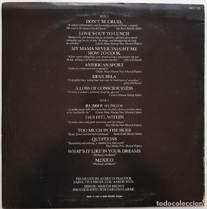 Discos de vinilo: Annette Peacock. The collection. Base Record, 1982 - Foto 2