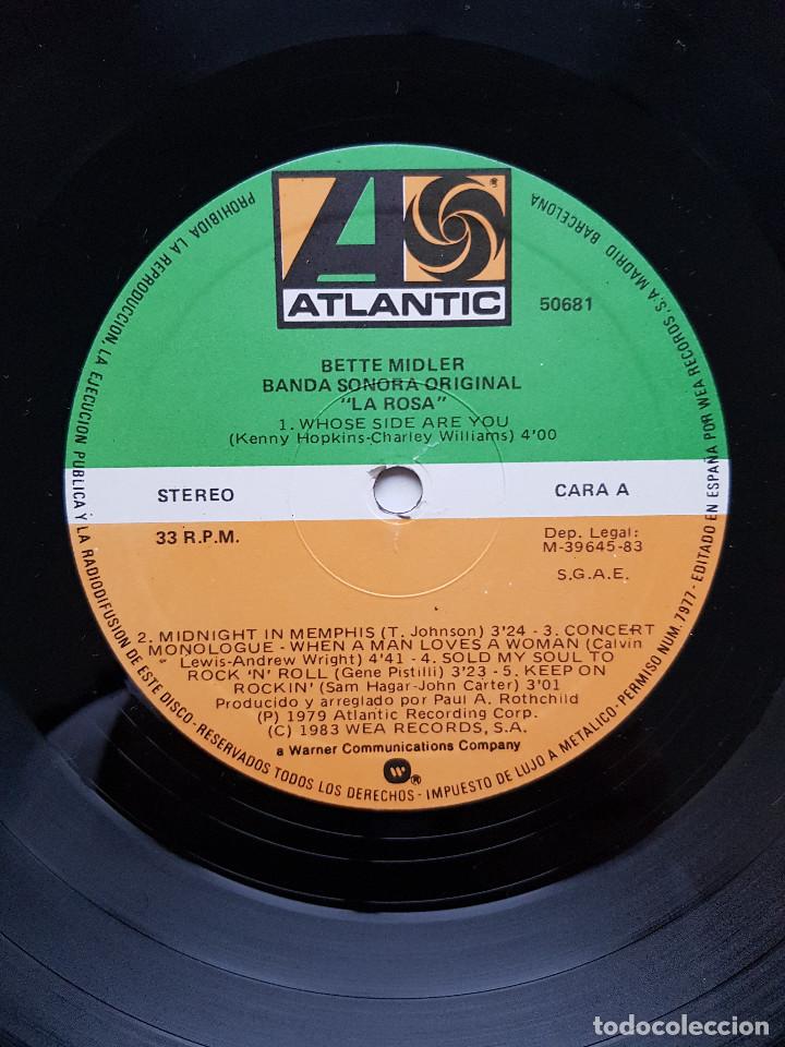 Discos de vinilo: Bette Midler. BSO &rdquo;La Rosa&rdquo;. WEA-Iberofon, 1978 - Foto 3