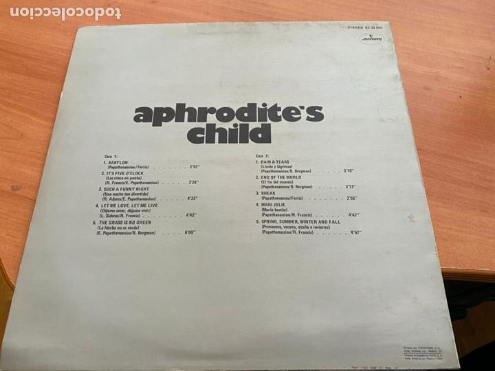 Discos de vinilo: APHRODITES CHILD (DISCO DE ORO) LP ESPA&Ntilde;A (B-20) - Foto 3