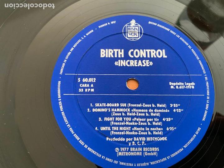 Discos de vinilo: BIRTH CONTROL (INCREASE) LP ESPA&Ntilde;A 1978 (B-20) - Foto 2