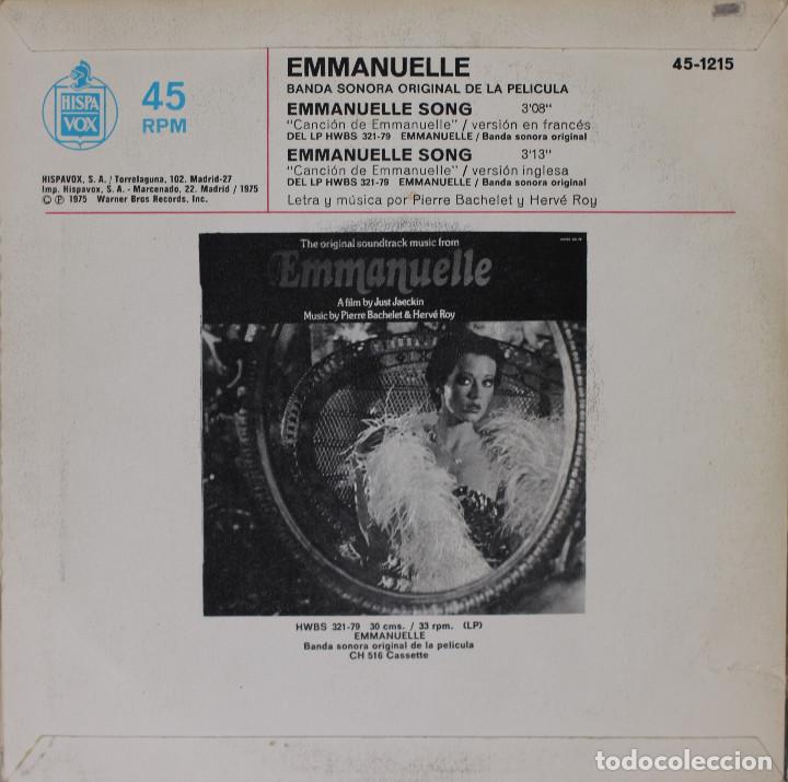 Discos de vinilo: BACHELET PIERRE//EMMANUELLE//BSO//SINGLE//1975//HISPAVOX - Foto 2