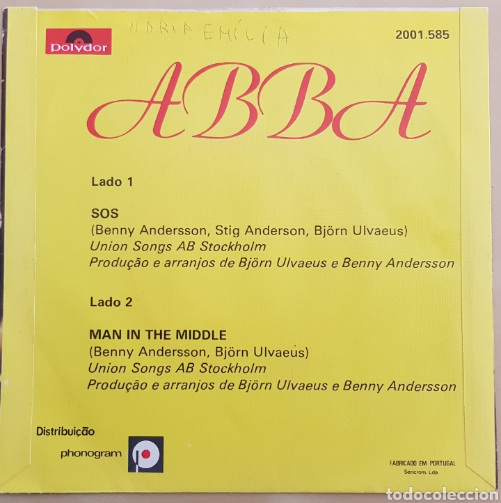 Discos de vinilo: Abba single SOS Portugal - Foto 2