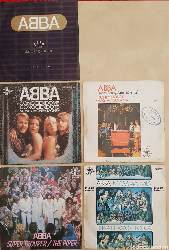 Discos de vinilo: Lote 5 singles de ABBA - Foto 1