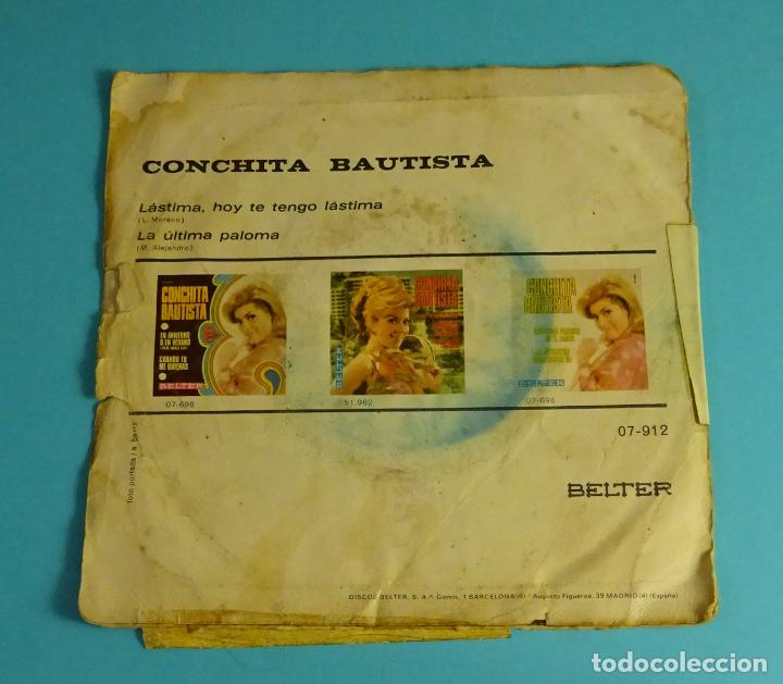 Discos de vinilo: CONCHITA BAUTISTA. LÁSTIMA, HOY TE TENGO LÁSTIMA. LA ÚLTIMA PALOMA. BELTER 1971 - Foto 2 - 240545535