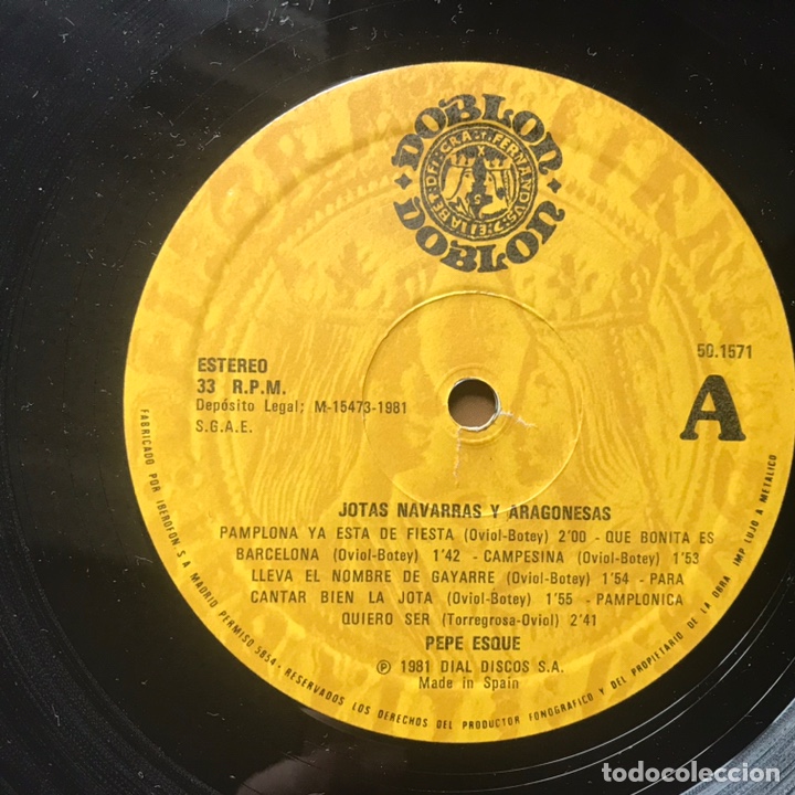 Discos de vinilo: Pepe Esque. Jotas aragonesas y navarras - Foto 3