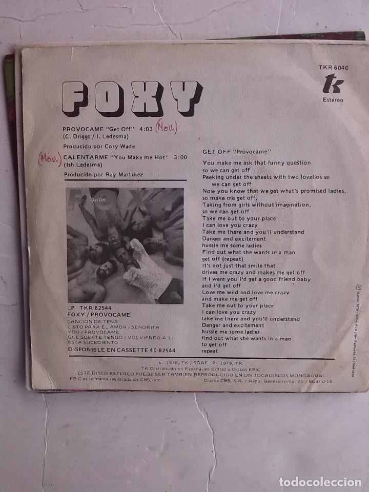 Discos de vinilo: FOXY - PROVOCAME SINGLE 7&rdquo; - Foto 2