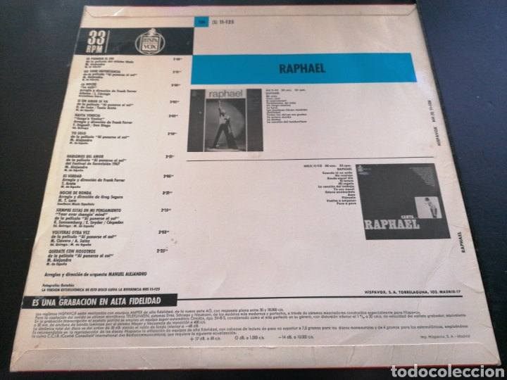 Discos de vinilo: Raphael - Raphael LP - Foto 2