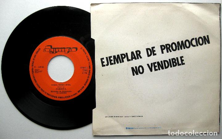 Discos de vinilo: Parrita - Dama, Dama - Single Olympo 1982 PROMO BPY - Foto 2