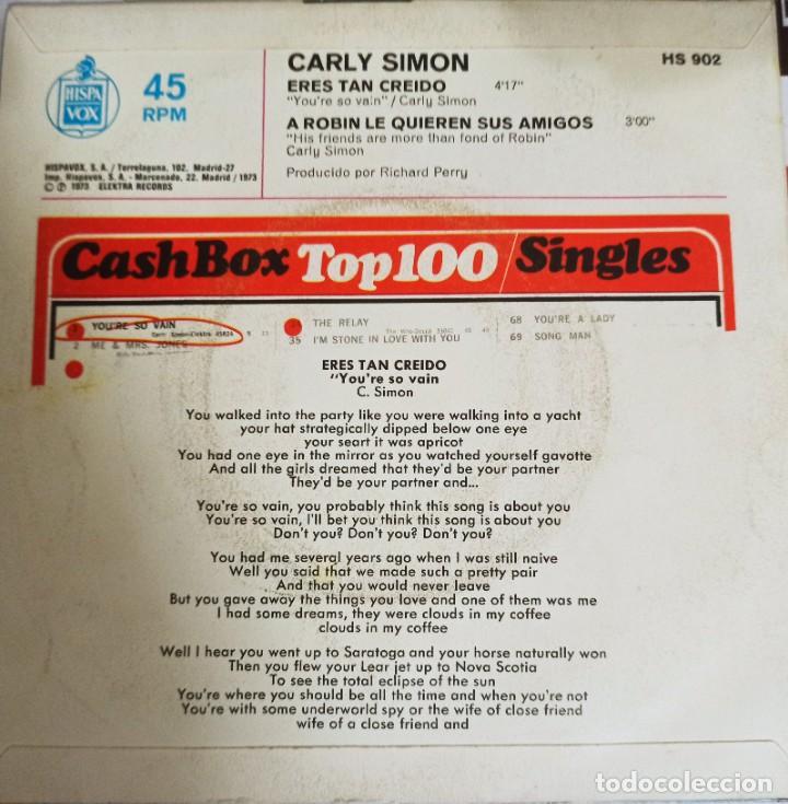 Discos de vinilo: CARLY SIMON - ERERS TAN CREDO - - Foto 2