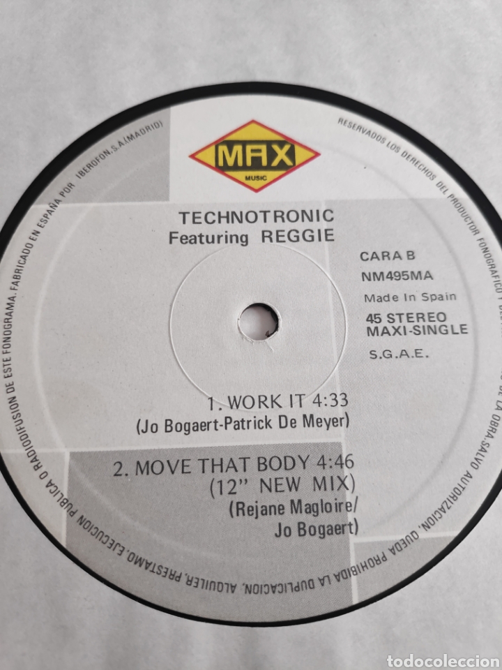 Discos de vinilo: Vinilo maxi single - Technotronic - Feat Reggie - Work - 12 - Foto 4