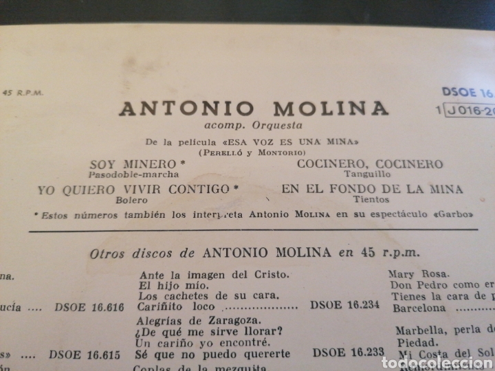 Discos de vinilo: Antonio Molina - As&iacute; canta - Foto 3