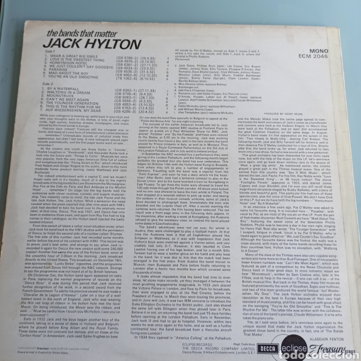 Discos de vinilo: Jack Hylton - The Bands That Matter (Decca Eclipse - ECM 2046, UK) - Foto 2