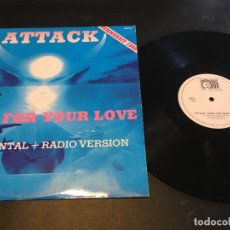 Disques de vinyle: ATTACK – CRAZY FOR YOUR LOVE - 12” ORIGINAL HOLANDA. Lote 358133530