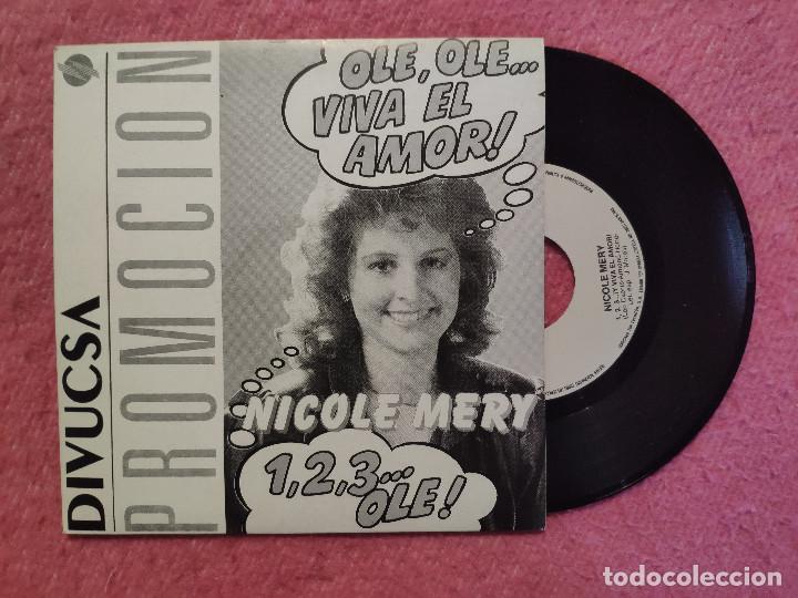 Vinyl-Schallplatten: SINGLE NICOLE MERY - 1, 2, 3...&iexcl;Y viva el amor! - P-135 - SPAIN press (EX+/NM)