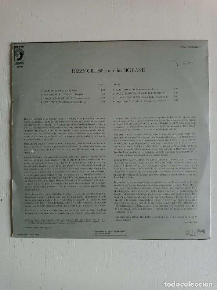 Discos de vinilo: DIZZY GILLESPIE BIG BAND. JAZZ DOCUMENT. DISCOPHON 1973 - Foto 4
