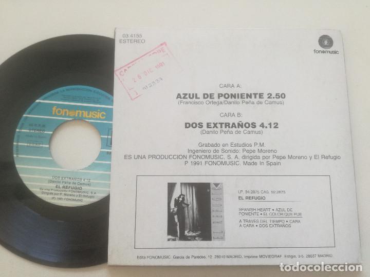 Discos de vinilo: AZUL DE PONIENTE - El Refugio - SINGLE FONOMUSIC 1991 - Foto 2