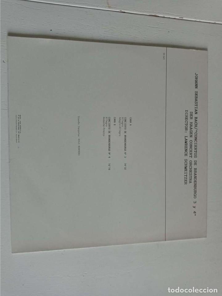 Discos de vinilo: BACH. CONCIERTOS DE BRANDEMBURGO 3 Y 4. - Foto 2
