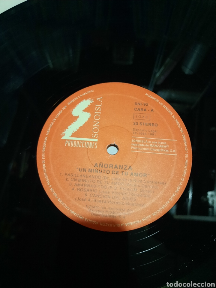 Discos de vinilo: A&ntilde;oranza - un minuto de tu amor - Foto 3