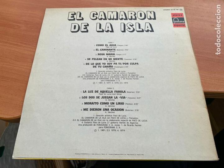 Discos de vinilo: CAMARON DE LA ISLA (CAMARON DE LA ISLA) LP 1983 (B-22) - Foto 3