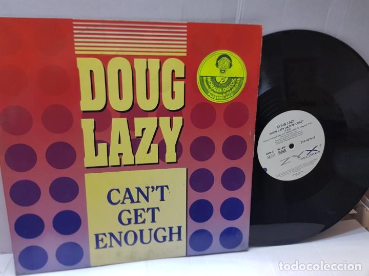 Discos de vinilo: MAXI SINGLE-DOUG LAZY-CANT GET ENOUGH- en funda original 1990 - Foto 1