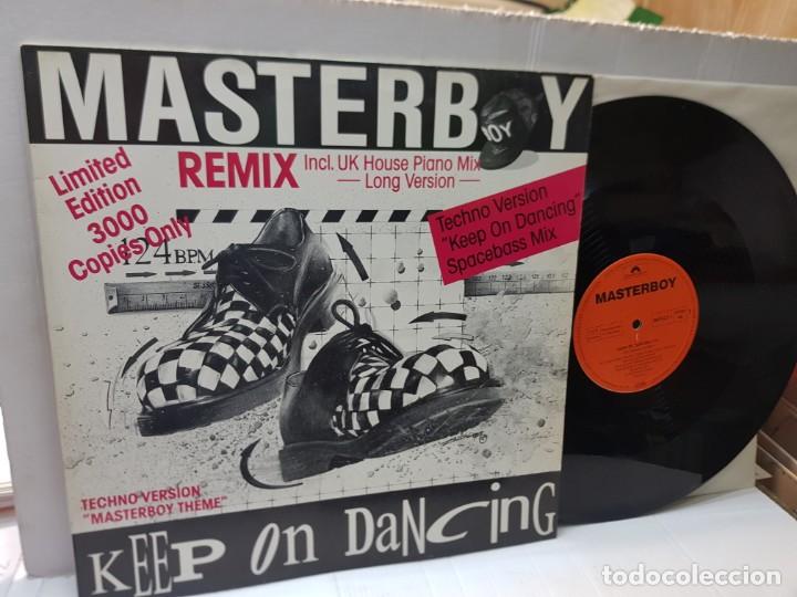 Discos de vinilo: MAXI SINGLE-MASTERBOY-KEEP ON DANCING- en funda original 1992 Edici&oacute;n limitada - Foto 1