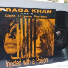 Discos de vinilo: MAXI SINGLE-PRAGA KHAN-INJECTED WITH A POISON- EN FUNDA ORIGINAL 1992