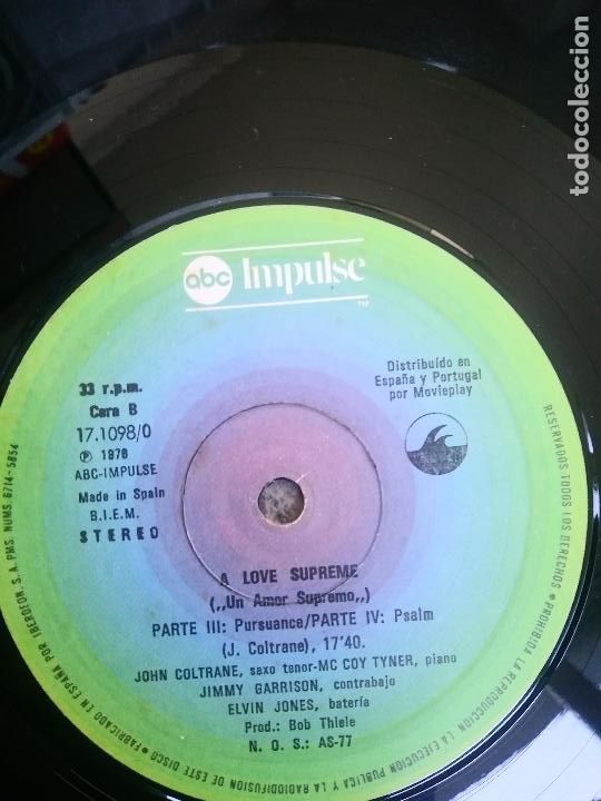 Discos de vinilo: JOHN COLTRANE A Love Supreme SPAIN 1976 - Foto 4