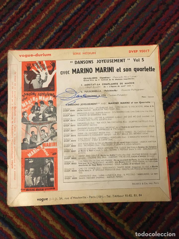 Discos de vinilo: MARINO MARINI QUARTETTE - DANSONS JOYEUSEMENT - VOL 5 - Foto 2