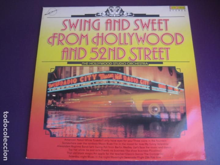 Discos de vinilo: Hollywood Studio Orquesta - Swing And Sweet From Hollywood And 52nd Street - lp laser - jazz folk