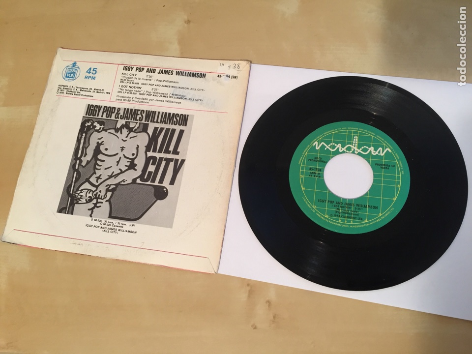 Discos de vinilo: Iggy Pop & James Williamson - Kill City - SINGLE PROMO RADIO 7” - HISPAVOX 1978 ESPAÑA - Foto 3 - 243627905
