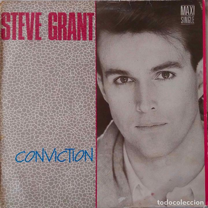 Discos de vinilo: STEVE GRANT. CONVICTION. MAXISINGLE ESPA&Ntilde;A 2 TEMAS - Foto 1