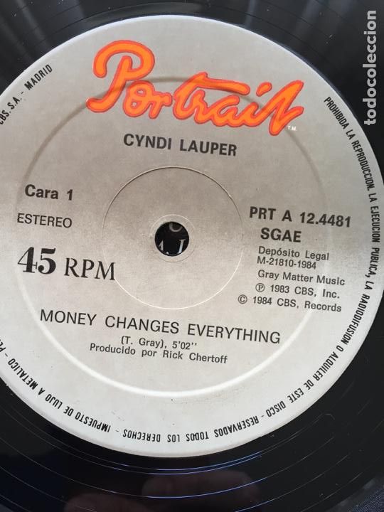 Discos de vinilo: Cyndi Lauper. Money changes everything (vinilo maxi1984) - Foto 3