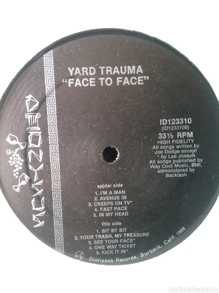 Discos de vinilo: YARD TRAUMA 1988 Dionysus Records - Foto 7