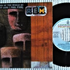 Discos de vinilo: R.E.M ‎- ” IT'S THE END OF THE WORLD AS WE KNOW IT ” SINGLE 7” PROMO SPAIN 1992. Lote 244015995