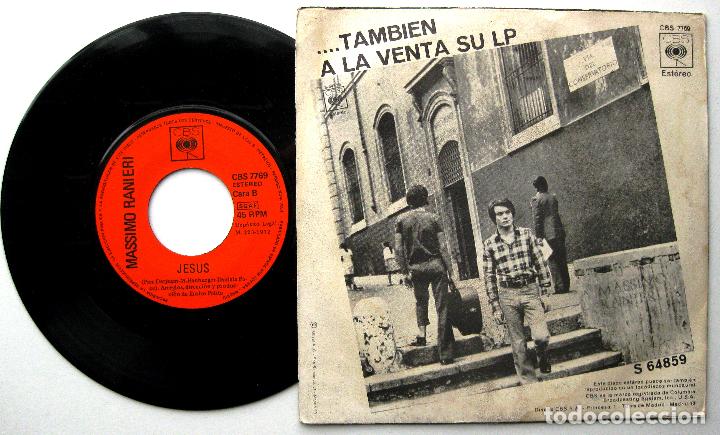 Discos de vinilo: Massimo Ranieri - Via Del Conservatorio / Jesus - Single CBS 1972 BPY - Foto 2