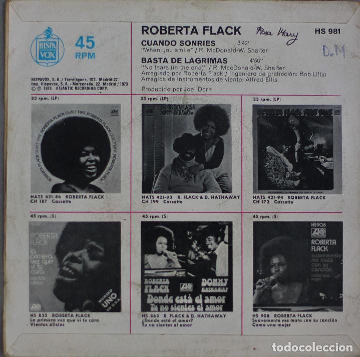 Discos de vinilo: ROBERTA FLAK//CUANDO SONRIES//SINGLE//1973//ATLANTIC - Foto 2