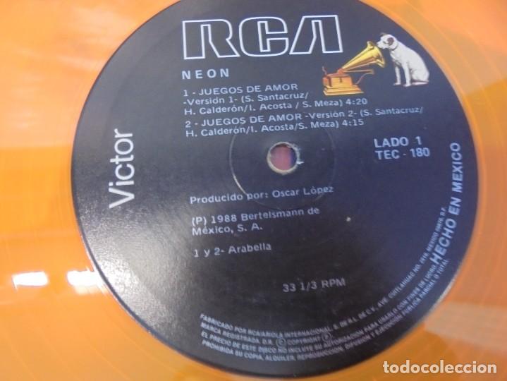 Discos de vinilo: NEON. SINGLE VINILO. BERTELSMANN DE MEXICO. RCA 1988. - Foto 6