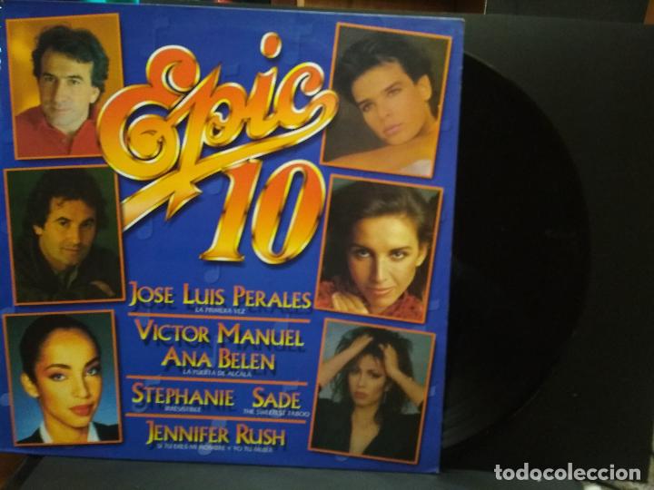 Discos de vinil: Epic 10. LP. José luis Perales. Víctor Manuel y Ana Belén, Sthepanie, Sade y J. Rush. pepeto