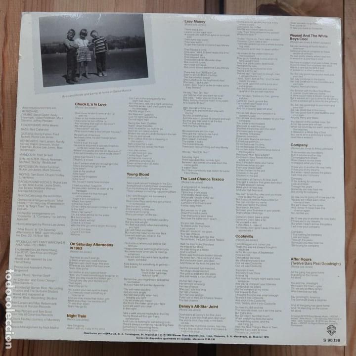 Discos de vinilo: Rickie Lee Jones LP 1979 - Foto 2