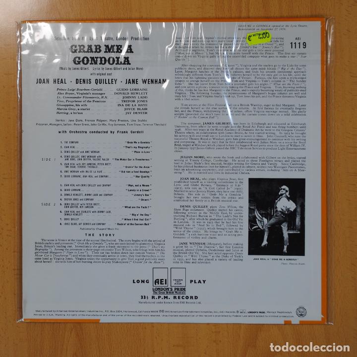Discos de vinilo: JAMES GILBERT - GRAB ME A GONDOLA - BSO - LP - Foto 3