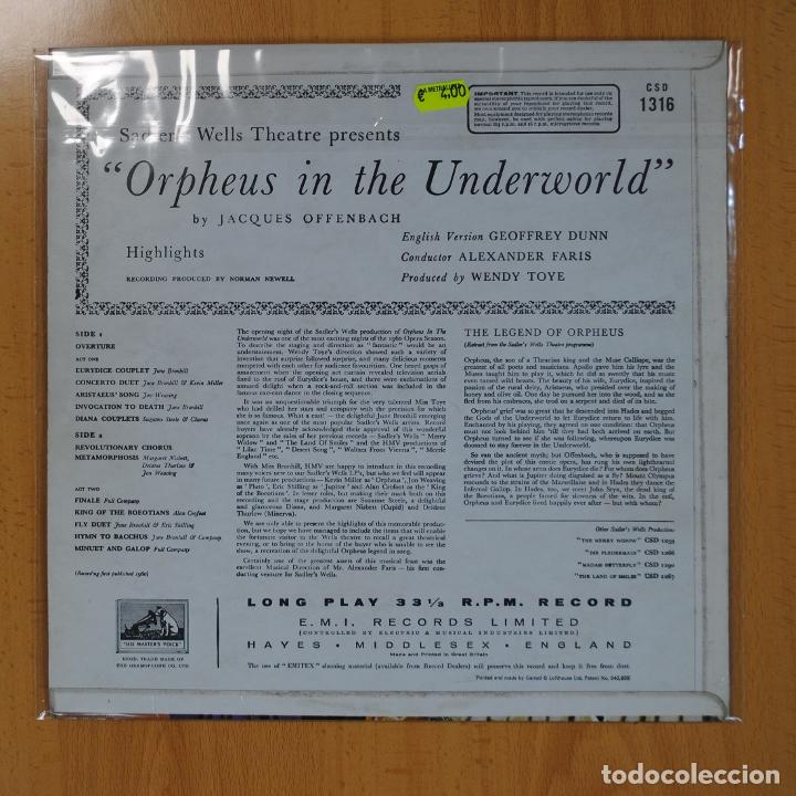 Discos de vinilo: ALEXANDER FARIS - ORPHEUS IN THE UNDERWORLD - BSO - LP - Foto 3