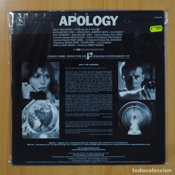 Discos de vinilo: MAURICE JARRE - APOLOGY - LP - Foto 2