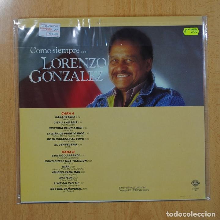 Discos de vinilo: LORENZO GONZALEZ - COMO SIEMPRE - LP - Foto 3