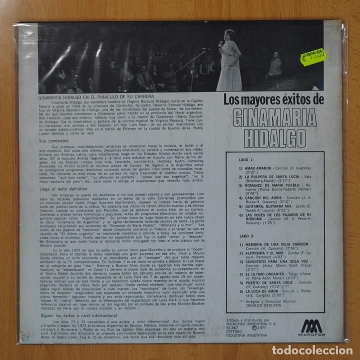 Discos de vinilo: GINAMARIA HIDALGO - LOS MAYORES EXITOS - LP - Foto 3