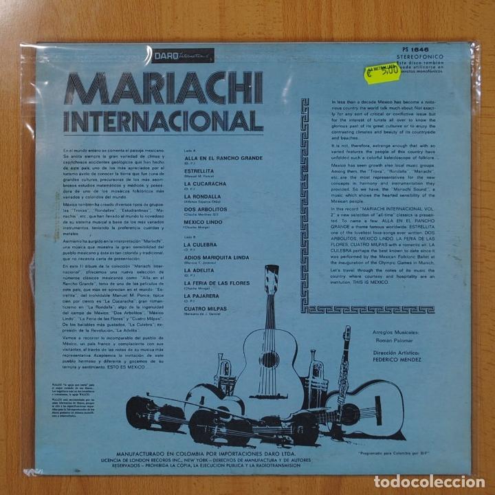 Discos de vinilo: VARIOS - MARIACHI INTERNACIONAL VOL 2 - LP - Foto 3